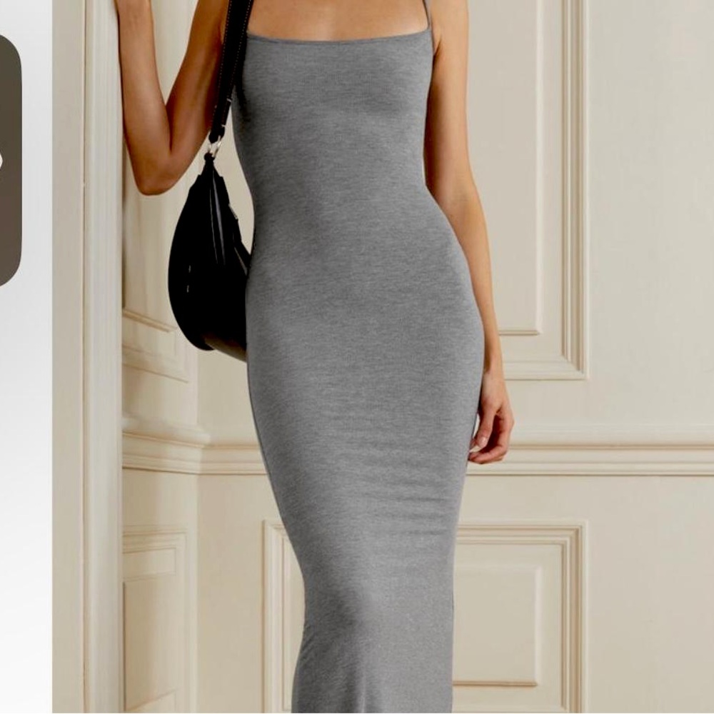 WOMEN’S MIDI GRAY PRESS DRESS